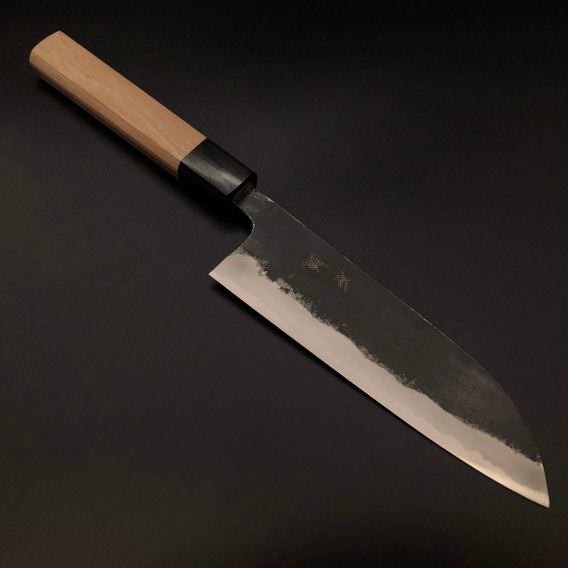 Carbon Santoku 165㎜ Octagonal angle walnut MeiSyou Japanese Knives